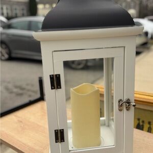 White and Black Lantern Candle Holder